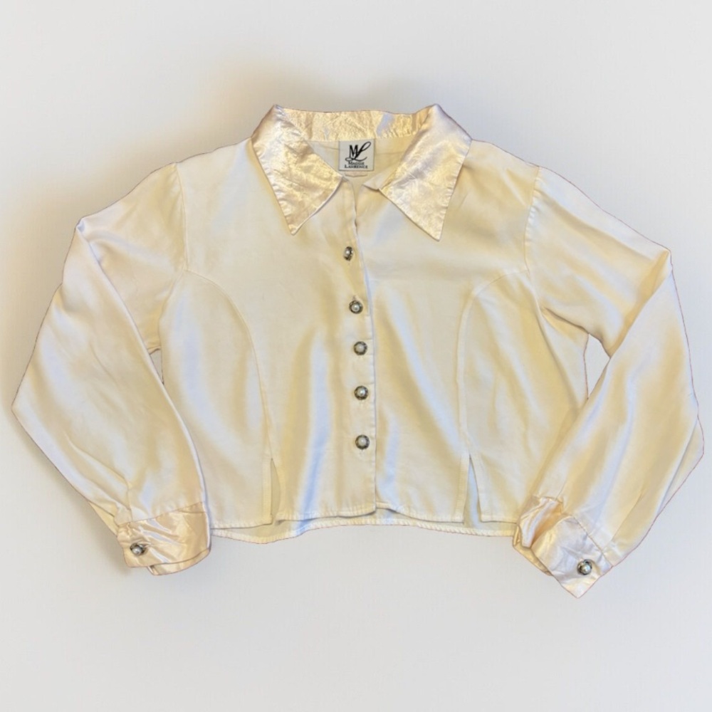 Vintage Maggie Lawrence Cropped Button-Down Blouse